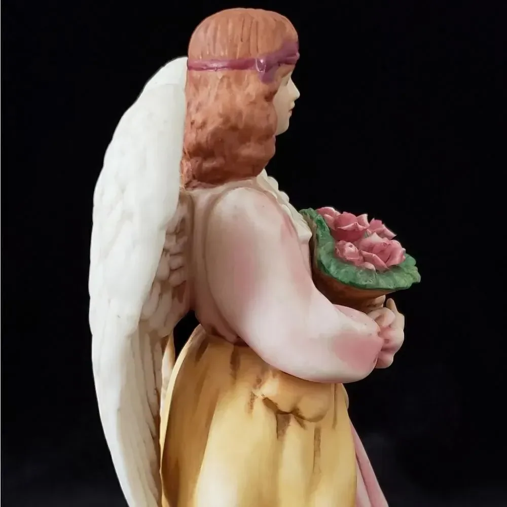 Homco Porcelain Angel with Basket of Roses #8806
